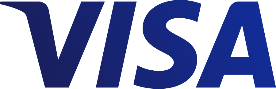 VISA in a gradient from dark blue to blue